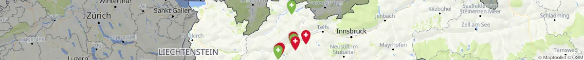 Kartenansicht für Apotheken-Notdienste in der Nähe von Pfafflar (Reutte, Tirol)